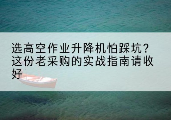 嘉禾高空作业升降机厂家推荐-选高空作业升降机怕踩坑？这份老采购的实战指南请收好